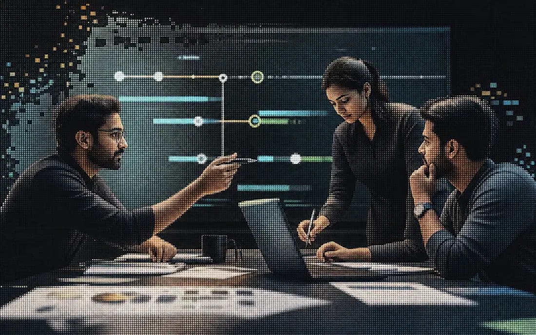 Business team coordinating campaign execution and handoffs