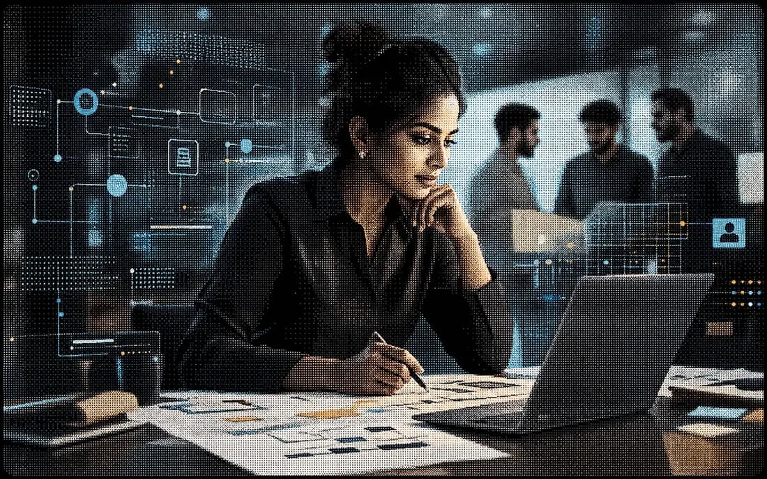 Marketing operations leader working with connected workflow and customer data systems